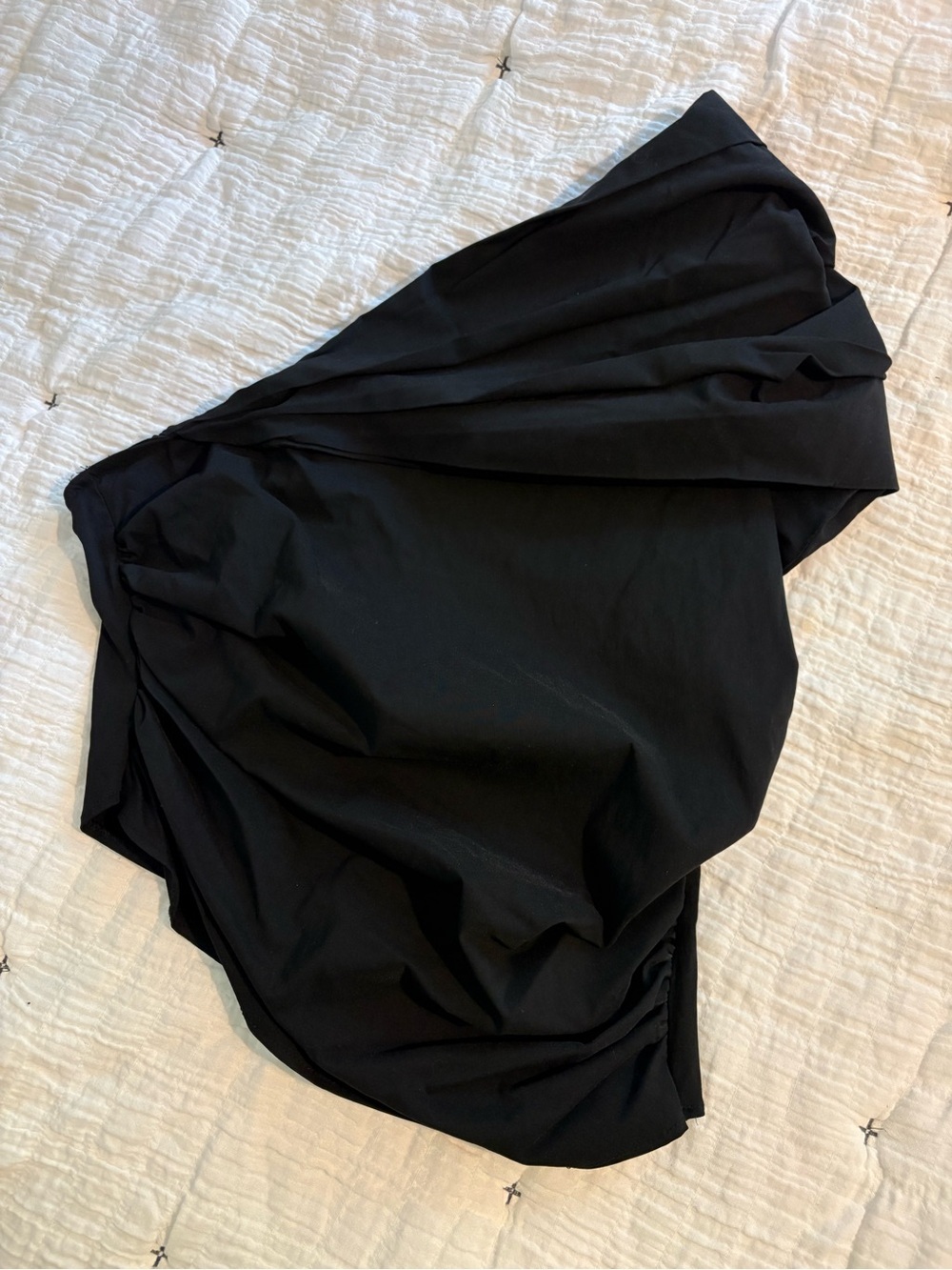 Zara NWT Draped One Shoulder Puff Sleeve Asymmetric Chic Old Money Classy Top